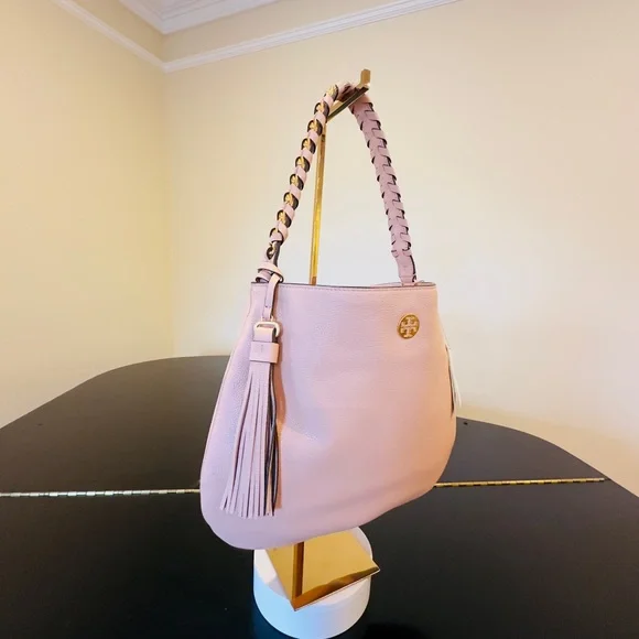 NWT Luxury Authentic Minimalist RARE Tory Burch Brooke Pebbled Leather Hobo Bag - Picture 13 of 17